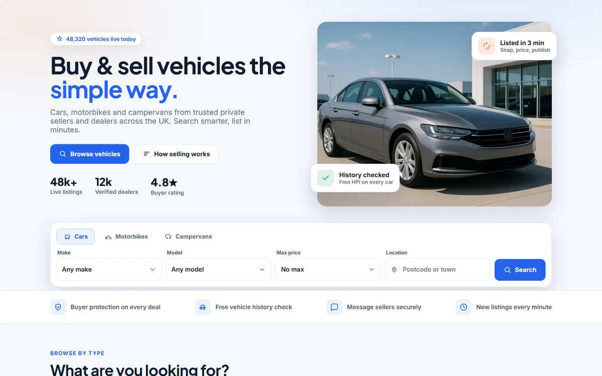 Classifieds website built with a PremiumPress theme
