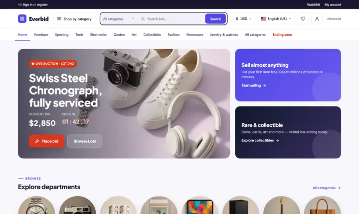 WordPress Auction Theme preview